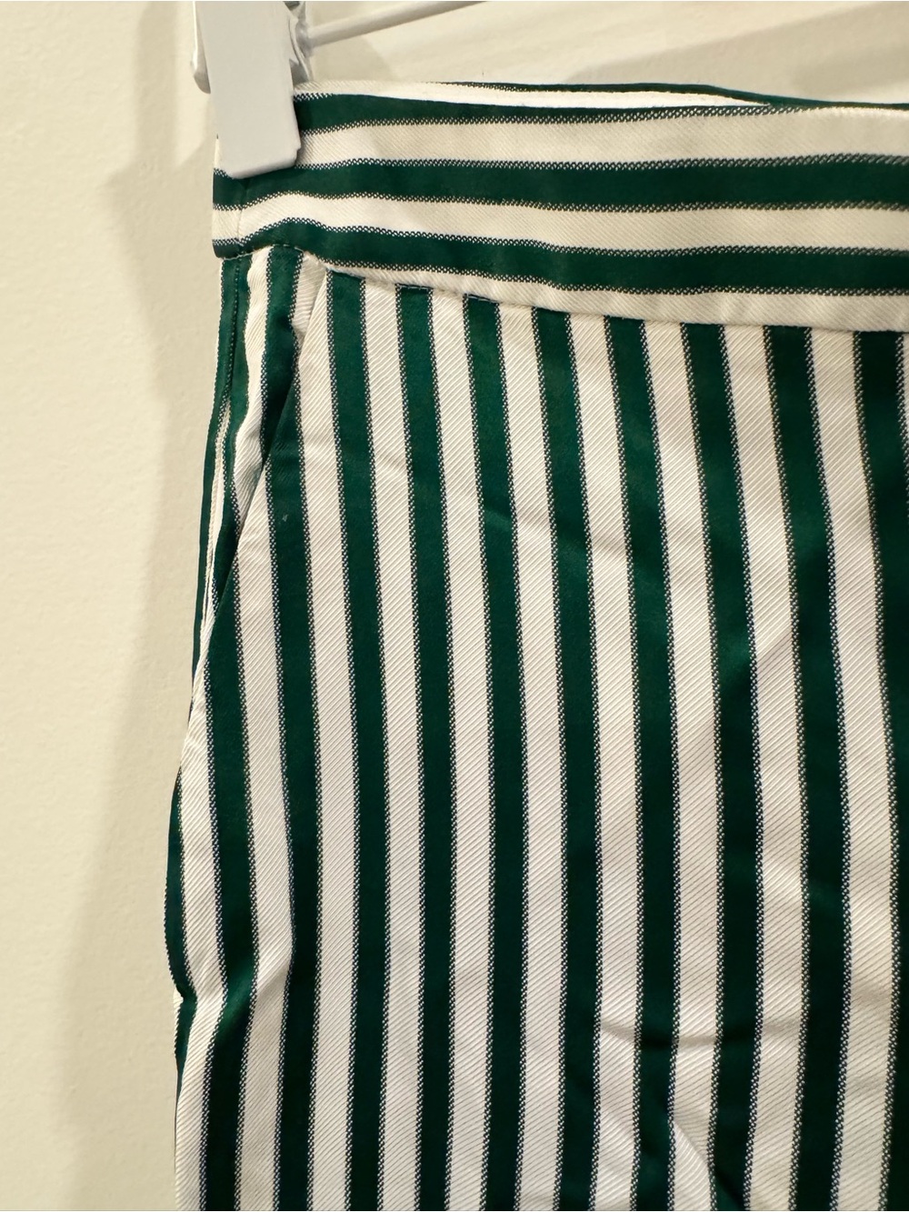 Women's vintage Green and White Vertical Stripe pant